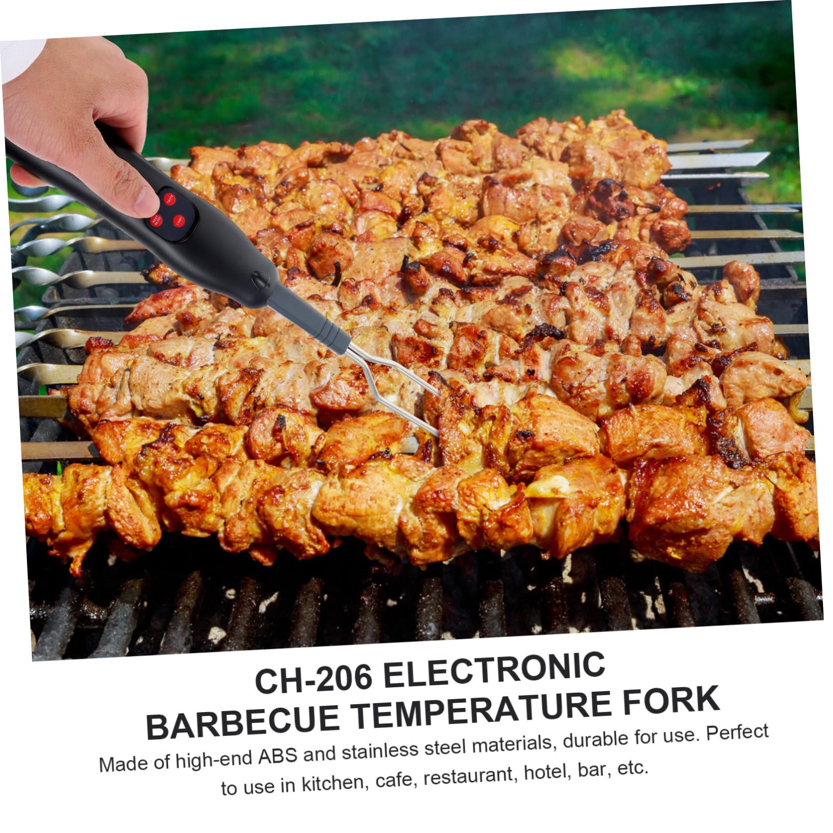 TOYANDONA 2 Pezzi Termometro Elettronico per Carne Bbq con Ergonomico e Sicura Strumento per Arrosto e Termometro Wireless Inossidabile