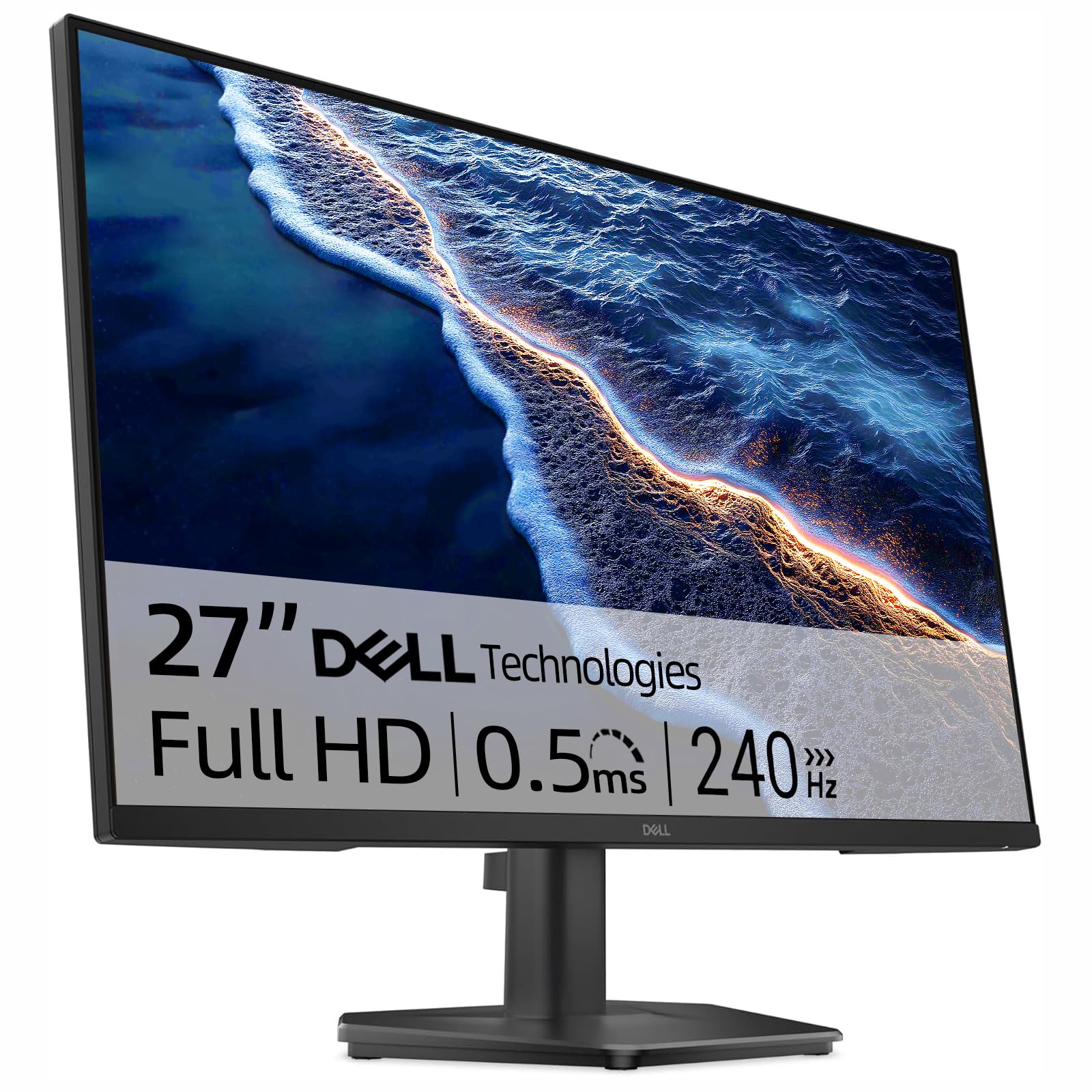 Dell G27 Series Gaming Monitor - 27" FHD (1920x1080) 240 Hz 16:9 Display, 0.5ms Response time, 99% RGB Display AMD FreeSync, 2X HDMI, Anti Glare, DisplayPort 1.4, Tilt Adjustable - Black