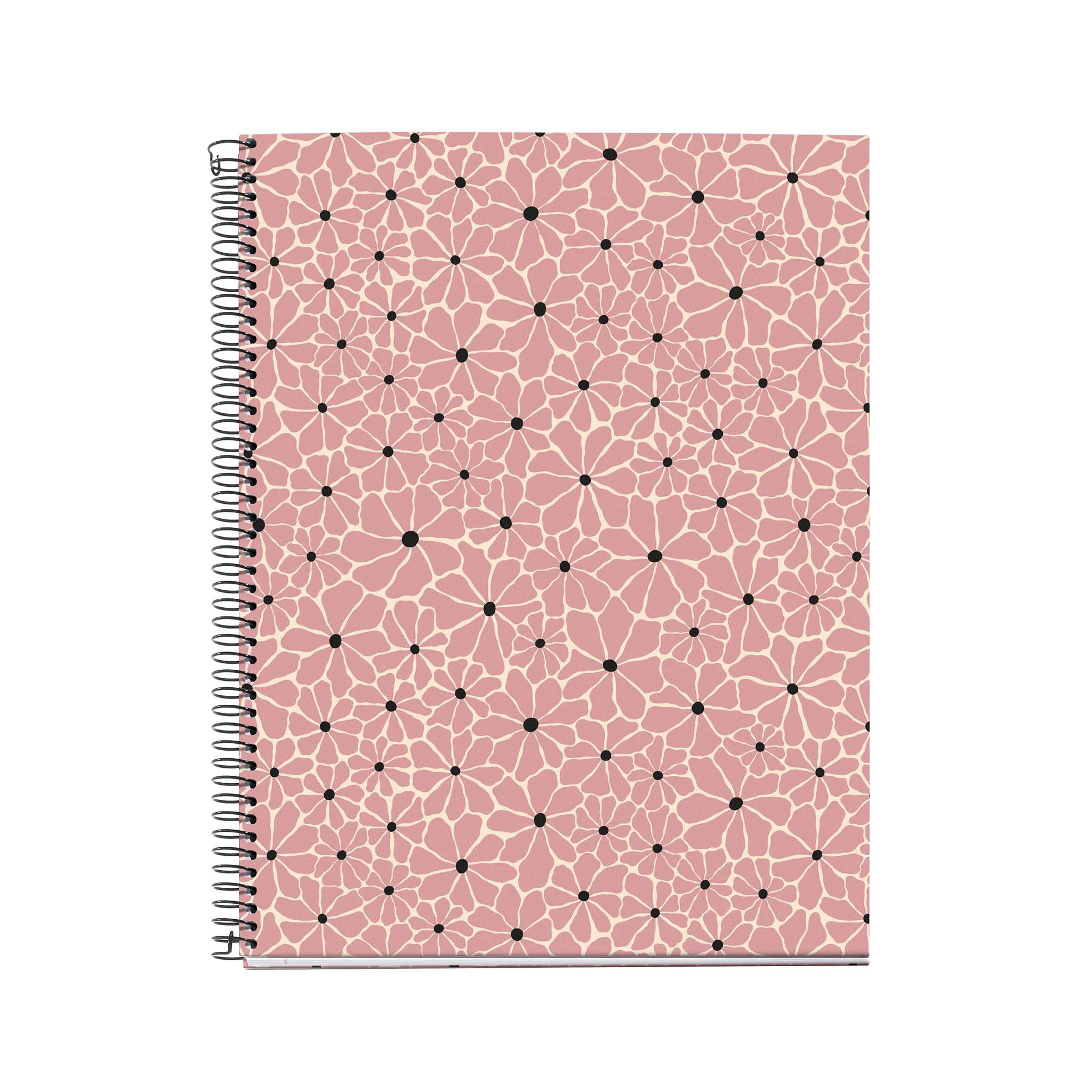 Miquelrius Cahier à reliure spirale A4 100 feuilles lignées 70 g/m² Couverture carton rigide Blush