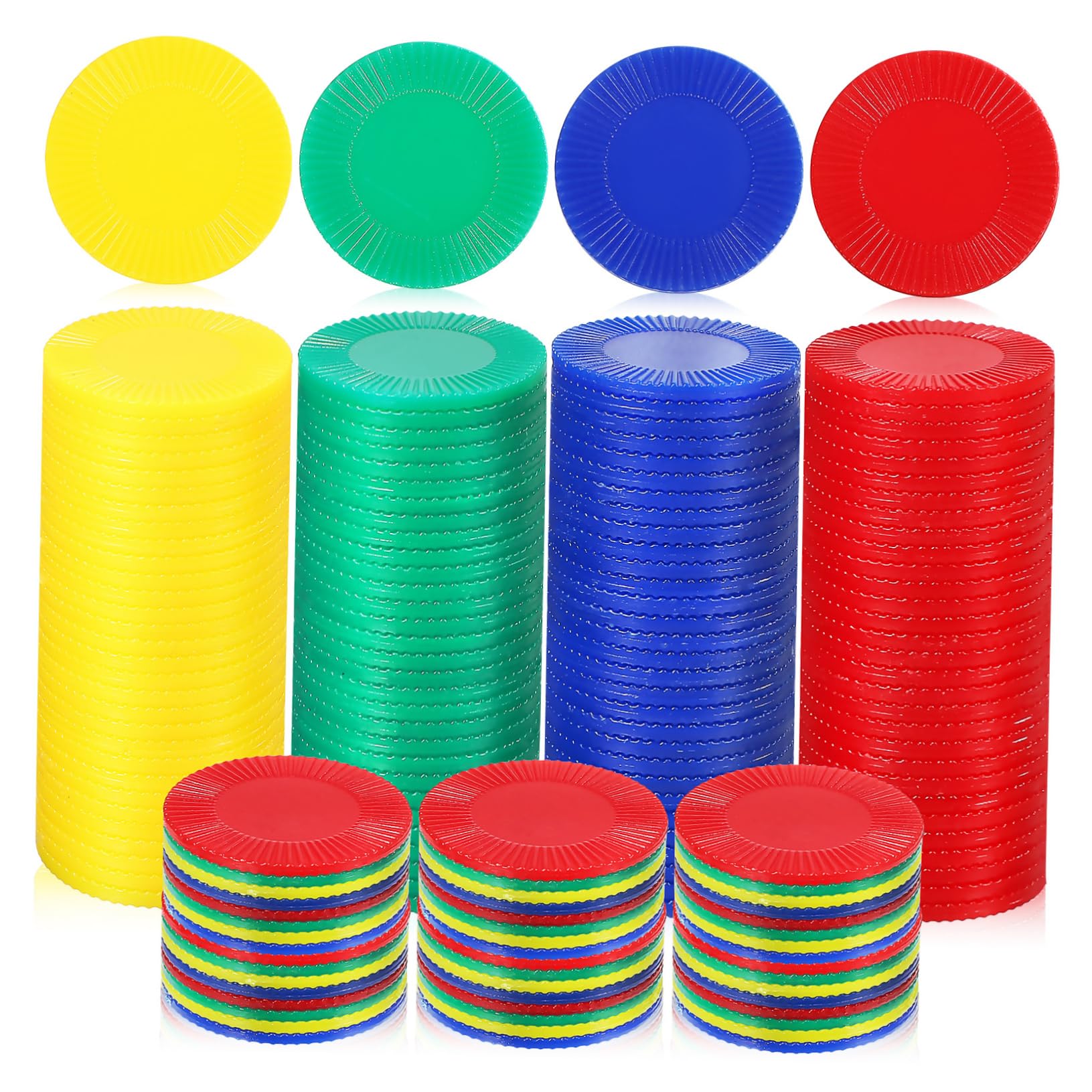 ERINGOGO 400 Pcs Poker Chips Bingo Accessories Large Bingo Chips Party Game Props Comfortable Handling Compact Storage