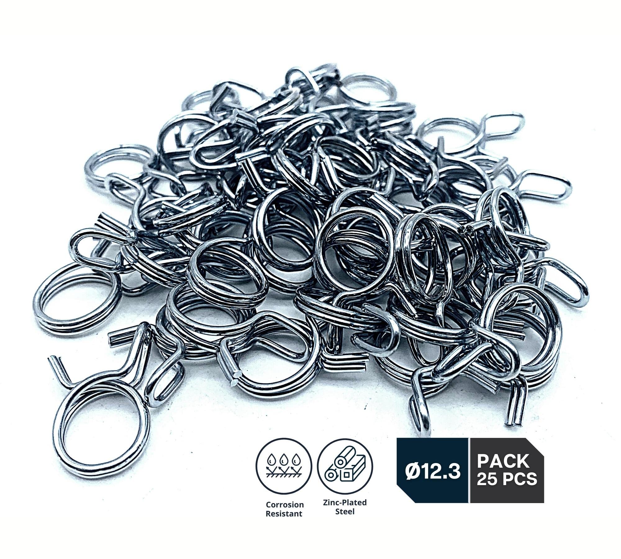 DOJA Barcelona | Fascette Stringitubo A Molla Per Tubo| 12mm | Pack 25 | Morsetti Per Tubi Acciaio Zincato | Fascetta Senza Viti | Fascette Metalliche Regolabili | Morsetto Fissaggio Tubi - Foto 6