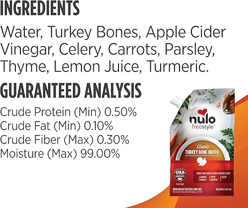Miniatura 7 de Nulo Caldo de Huesos Freestyle, Complemento Alimentario Premium para Gatos y Perros, con Colágeno y Sulfato de Condroitina para Ayudar a Aumentar la