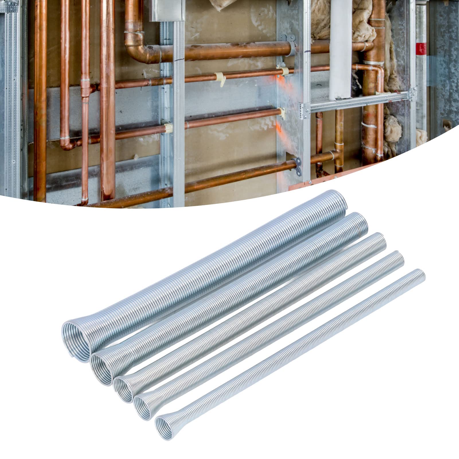 5Pcs Tubo a Molla Bender Set di Rame Alluminio A Parete Sottile Tubi In Acciaio Parte di Piegatura Resiliente Condizionatore D'aria Bender Forniture Idrauliche Industriali per 5/8in 1/2in 3/8in 5/16in