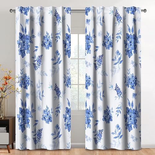 Kzzfqxb 2 Paneele 140x229cm Blumenvorhänge mit Stangentasche, Pflanzen Kräuter B