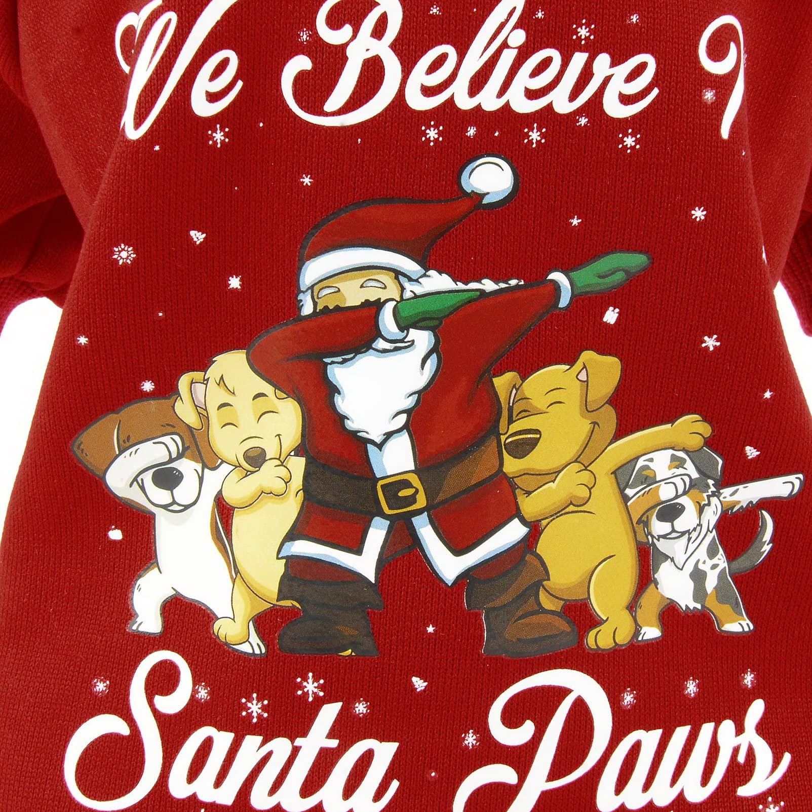 SMALLLEE_LUCKY_STORE Dog Santa Party Christmas Jumper Sweatshirt for Puppy Small Dogs Cats Chihuahua Xmas Sweater - Image 3