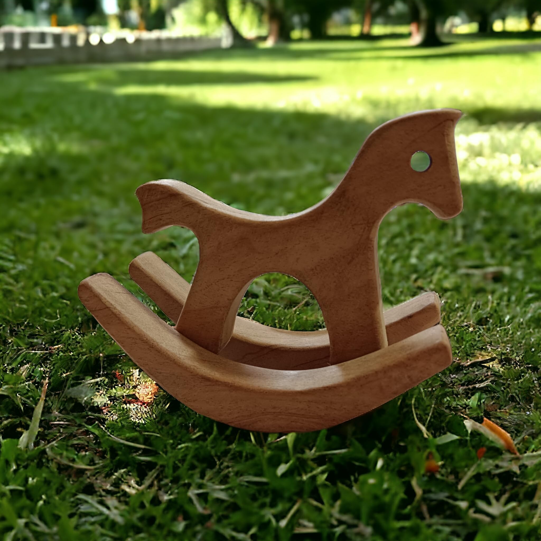 neemtoys® Neem Wooden Pocket Size Swing Horse for Toddlers - Compact Rocking Horse for Babies, Enhances Balance & Coordination, Safe & Durable Wooden Toy for Early Learning (Brown) 3