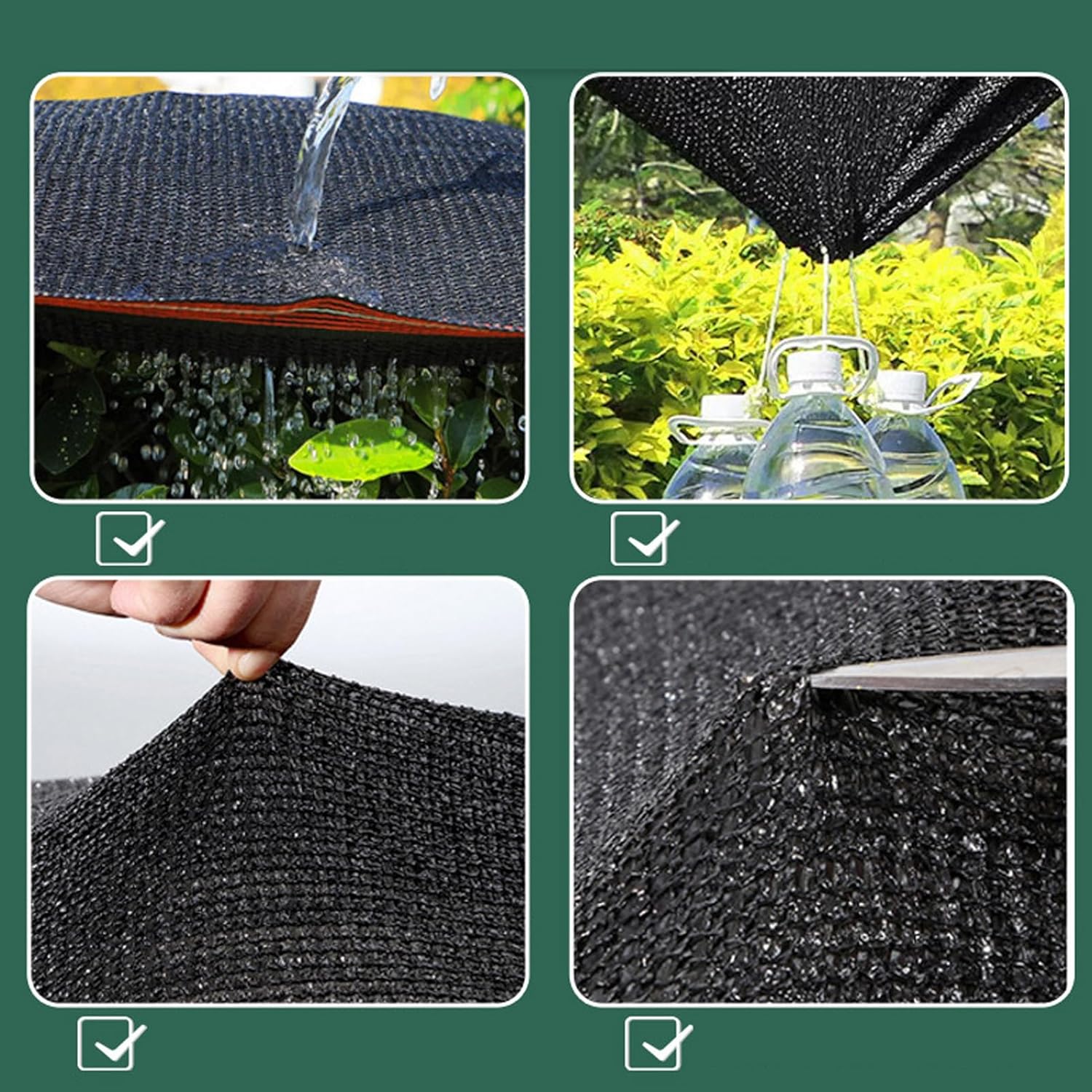 Garden Shade Cloth 3x7m, Mesh Sun Shade for Patio, Shade Net for Patio, Sunblock Shade Net with Reinforced Grommets, Garden Shade Mesh Tarp for Canopy Plant Flower