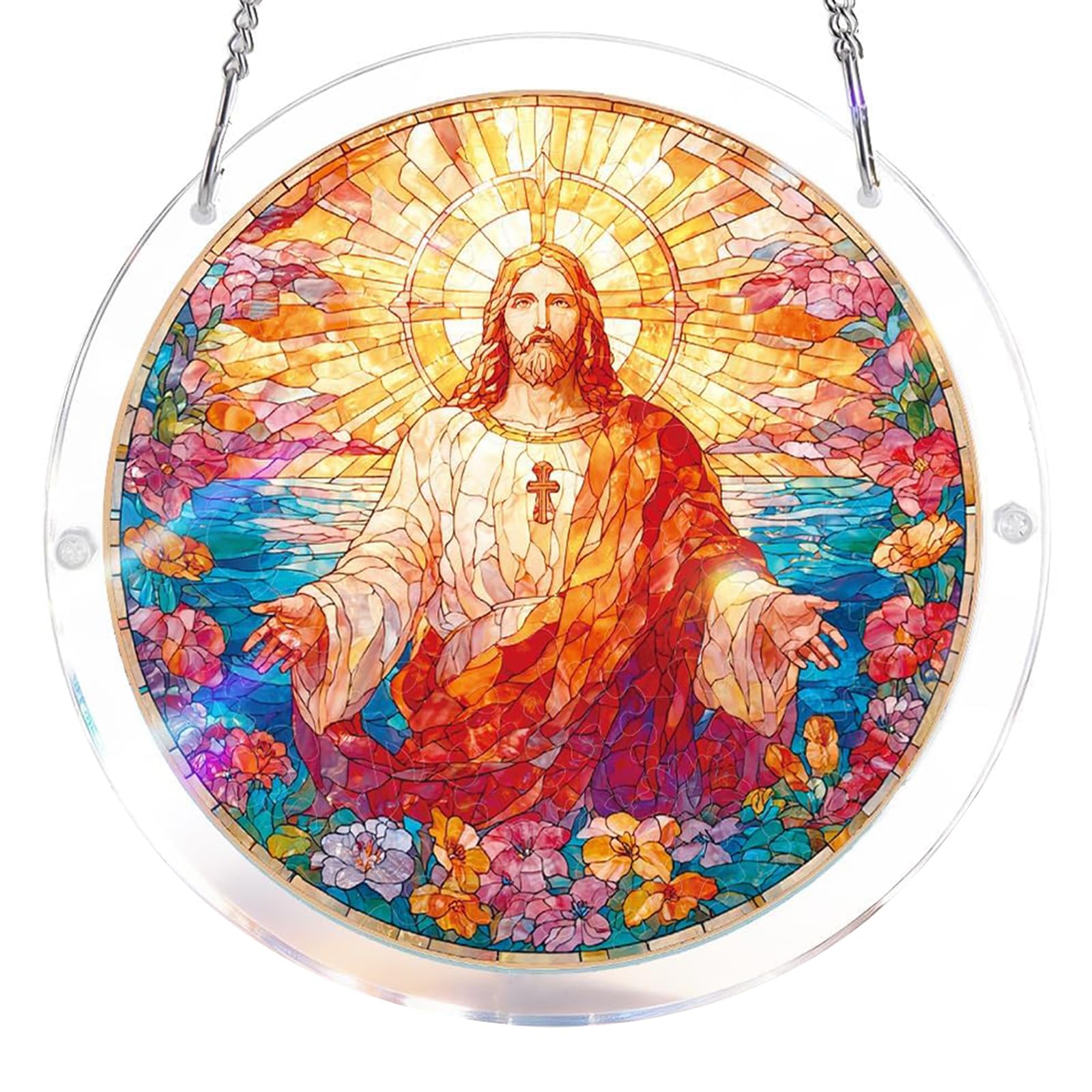 Acrylic Jigsaw Puzzle Suncatcher | 22cm Large Acrylic Puzzles Suncatchers For Windows Hanging | 83 Pieces Stained Glass Window Puzzle Sun Catcher For Adult | Aesthetic Diy Arts & Crafts For Home Decor — image 1