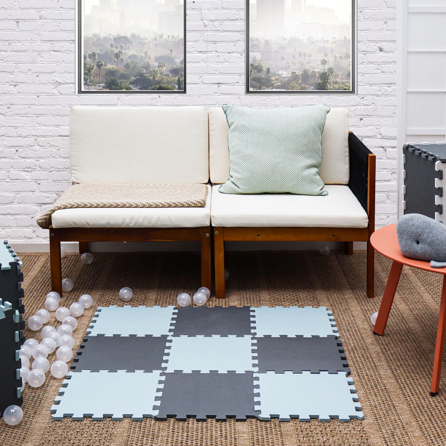 LittleTom 9 Pieces Baby Play Mat for Newborns from Day 1 - EVA Foam Tiles 30x30 cm - Soft Crawling Surface for Toddlers - Puzzle Floor Squares for Kids - Non-Slip Play Area for Indoor & Outdoor Use - Image 3