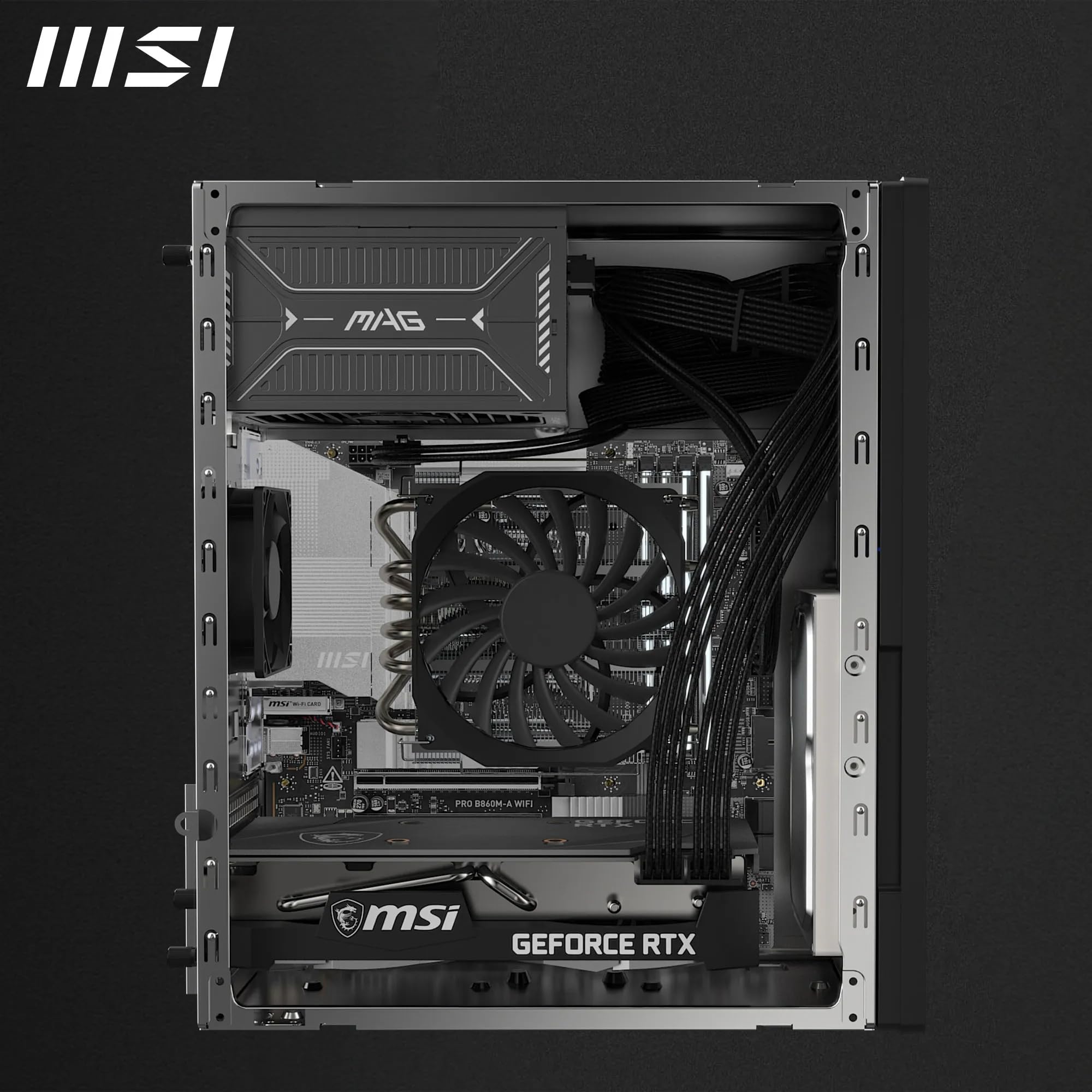 MSI PRO SHIELD M100 è un case per PC compatto, orientato al business, con design elegante nero opaco, supporto per schede madri Micro-ATX e porte I/O frontali—ideale per uffici, scuole e enti pubblici