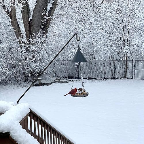 Miniatura 2 de ERYTLLY Gancho de cubierta de alcance extendido para poste de pared, gancho extensible y soporte de pared de 43 pulgadas para colgar comedero de