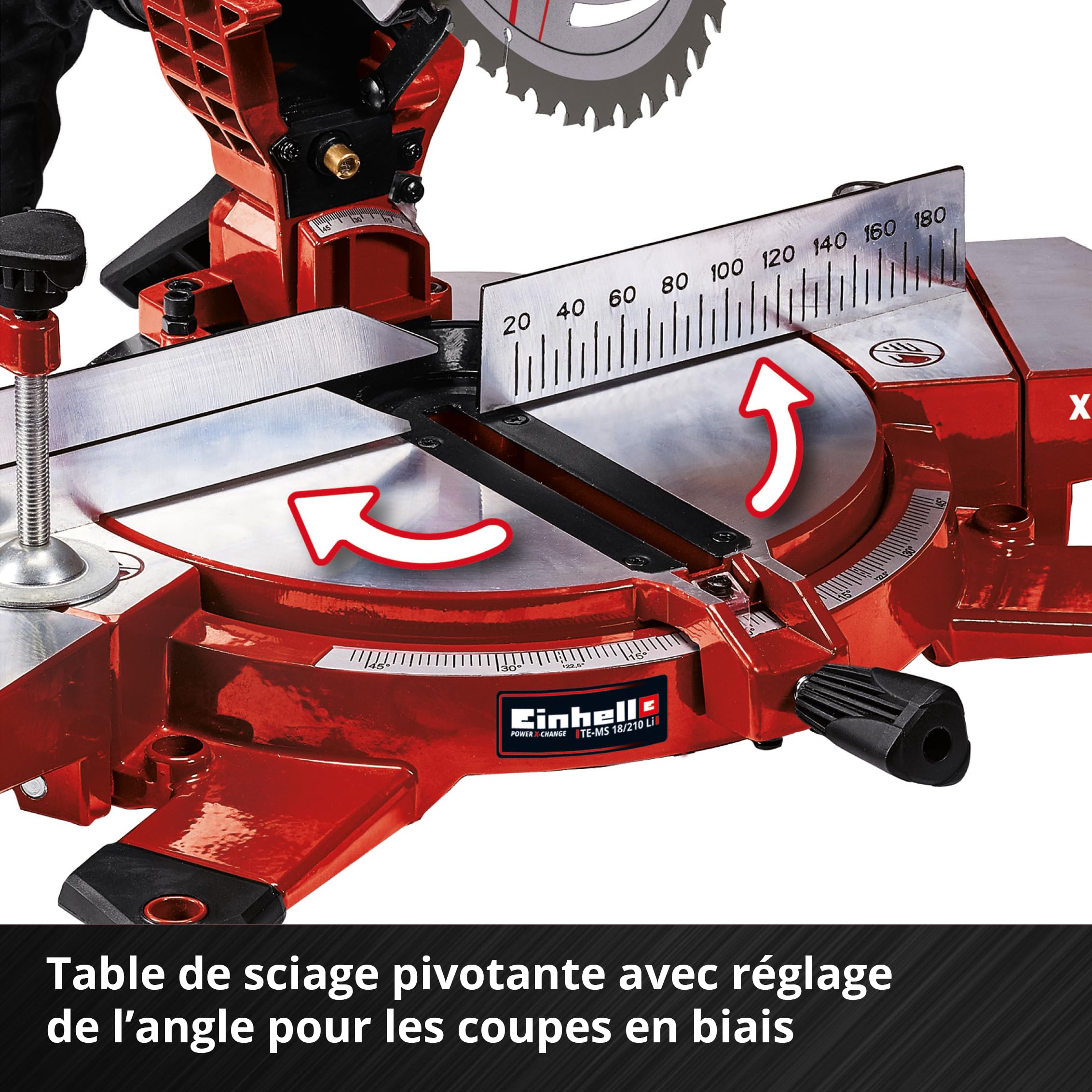 Einhell TE-MS18/210 Li-Solo Scie à onglet sans fil 18V 3000 trs/min Lame Ø210x30mm
