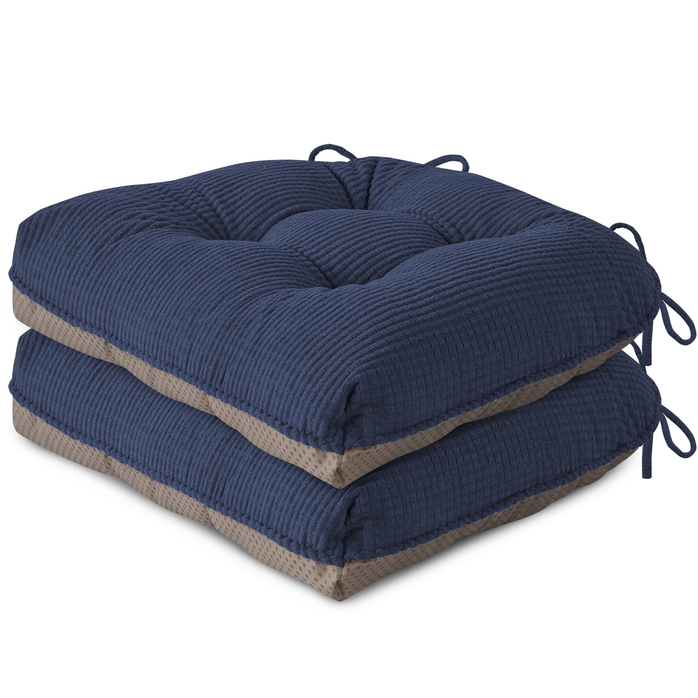ZenComfy Chair Cushions for Dining Chairs Set of 2 46X42X7.6 cm Dark Blue
