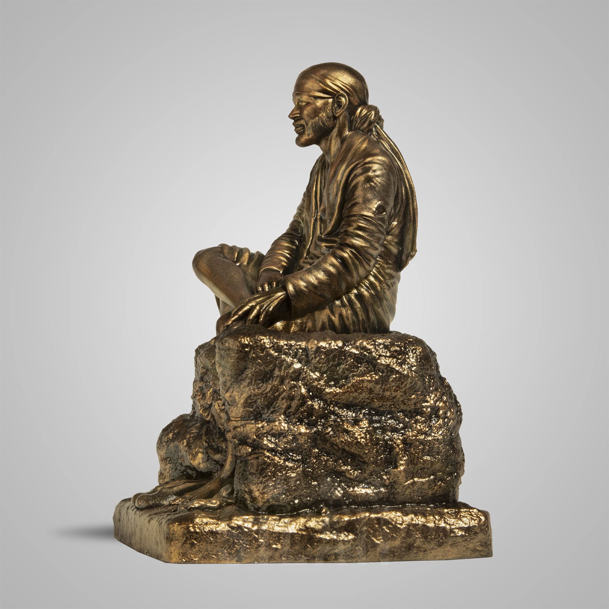 Shirdi Sai Baba Sculpture - Antique Bronze -5