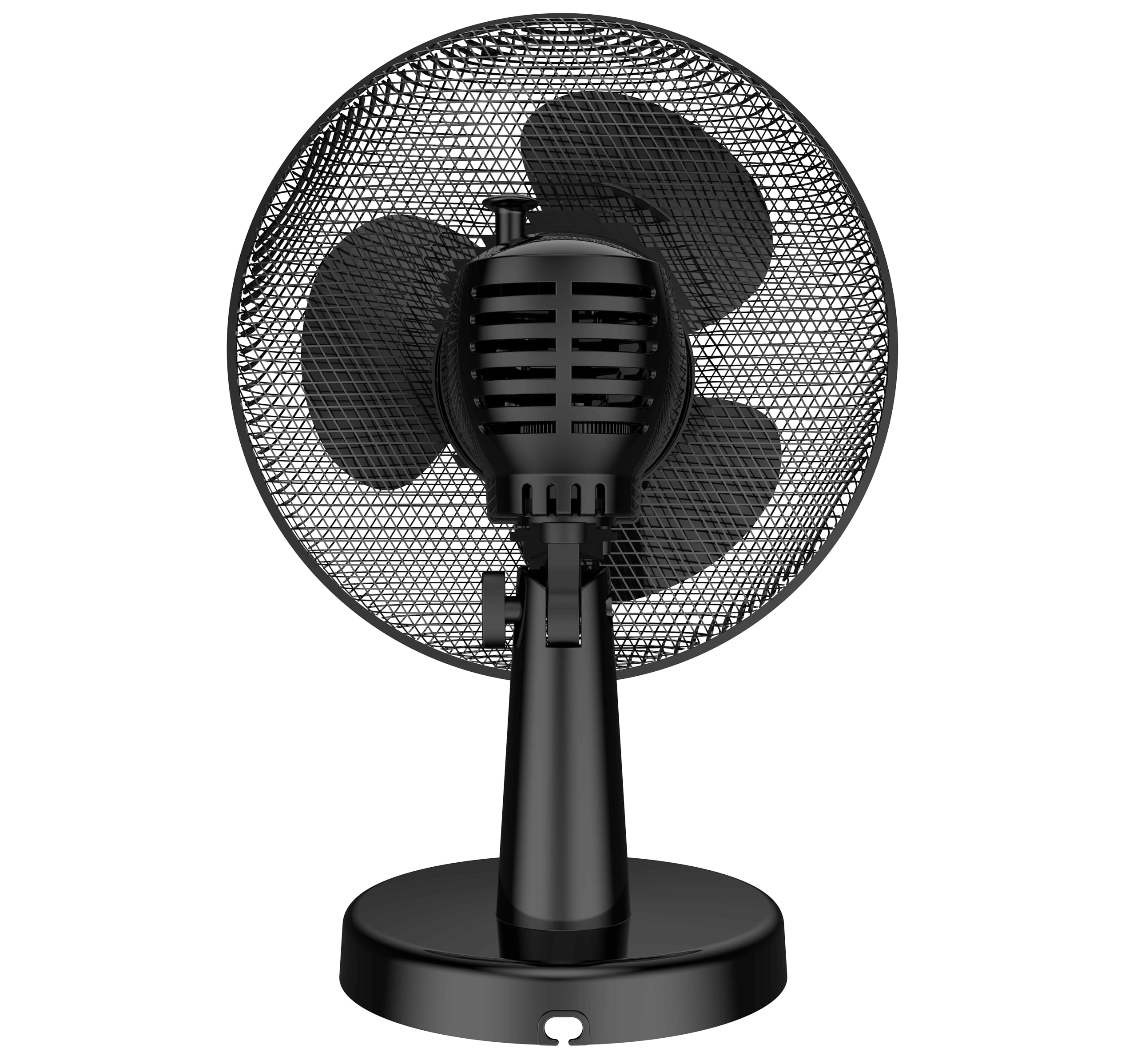 Megashopitalia Ventilatore da Tavolo 45 Watt Metallo ABS 3 Pale 3 Velocità Diametro 40 cm Oscillante (Nero)