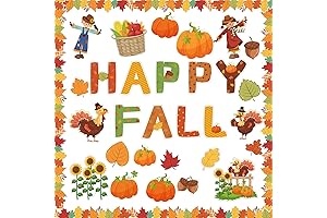 Happy Thanksgiving Letters Classroom Wall Decor Set Fall Cutouts Borders Decors