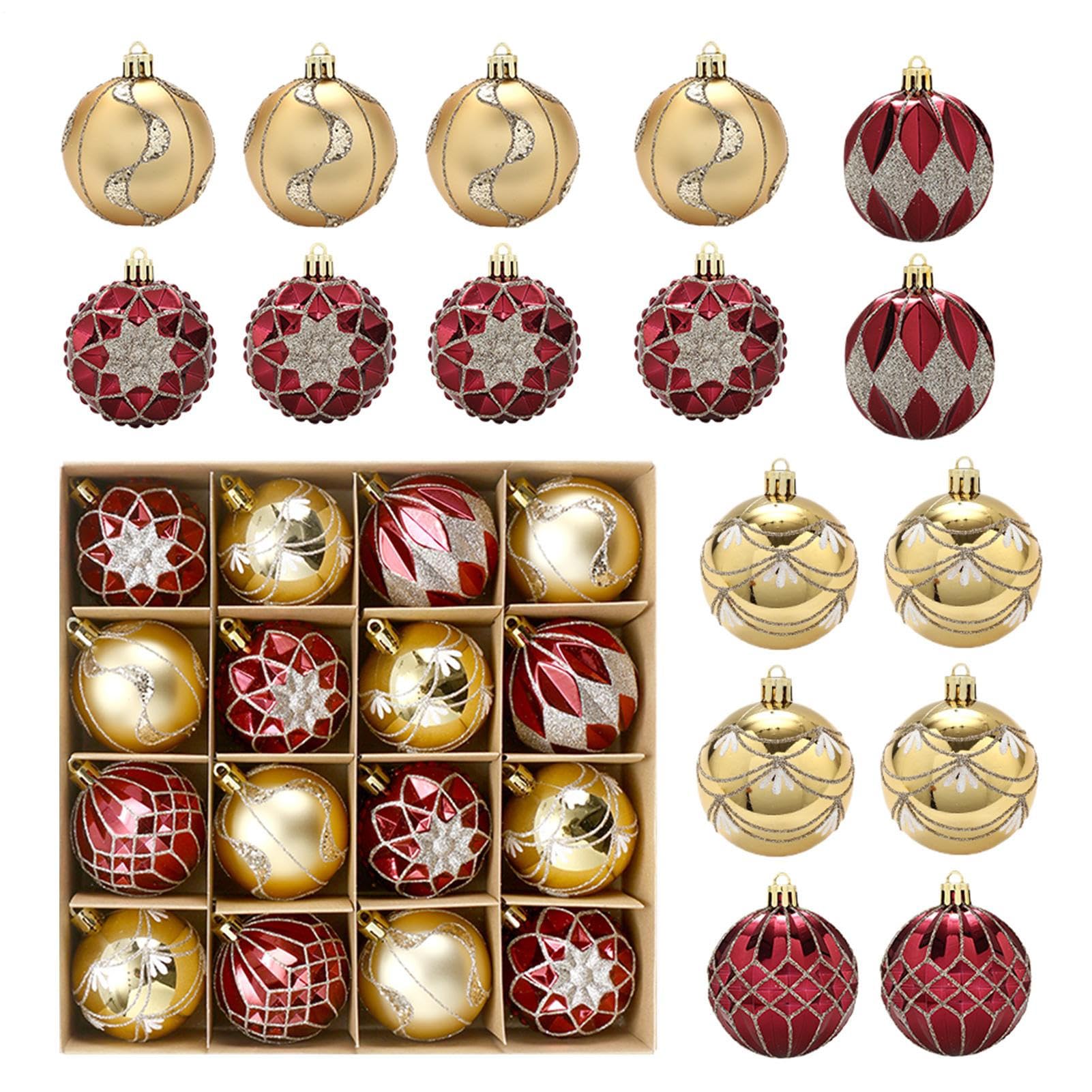 Boules de Noël classiques 16 pièces kit de décoration de sapin festive et maison