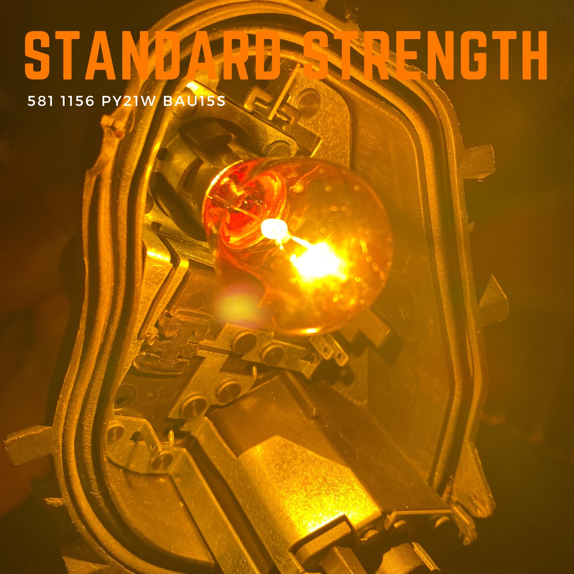 Argo 581 PY21W Indicator Bulbs 12V 21W BAU15S Orange Amber Turn Signal Hazard Light Road Legal Halogen Headlight Bulb - Pack of 2 Replacement - 2