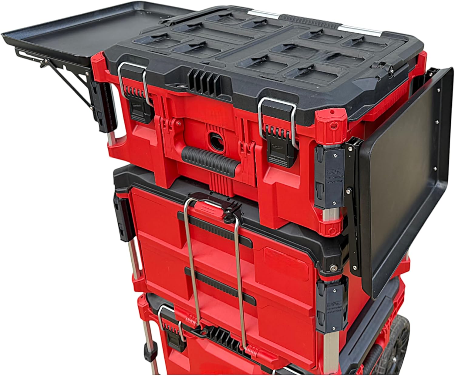 Quick Detaching/Folding Steel Table, Compatible with Milwaukee Packout Toolbox