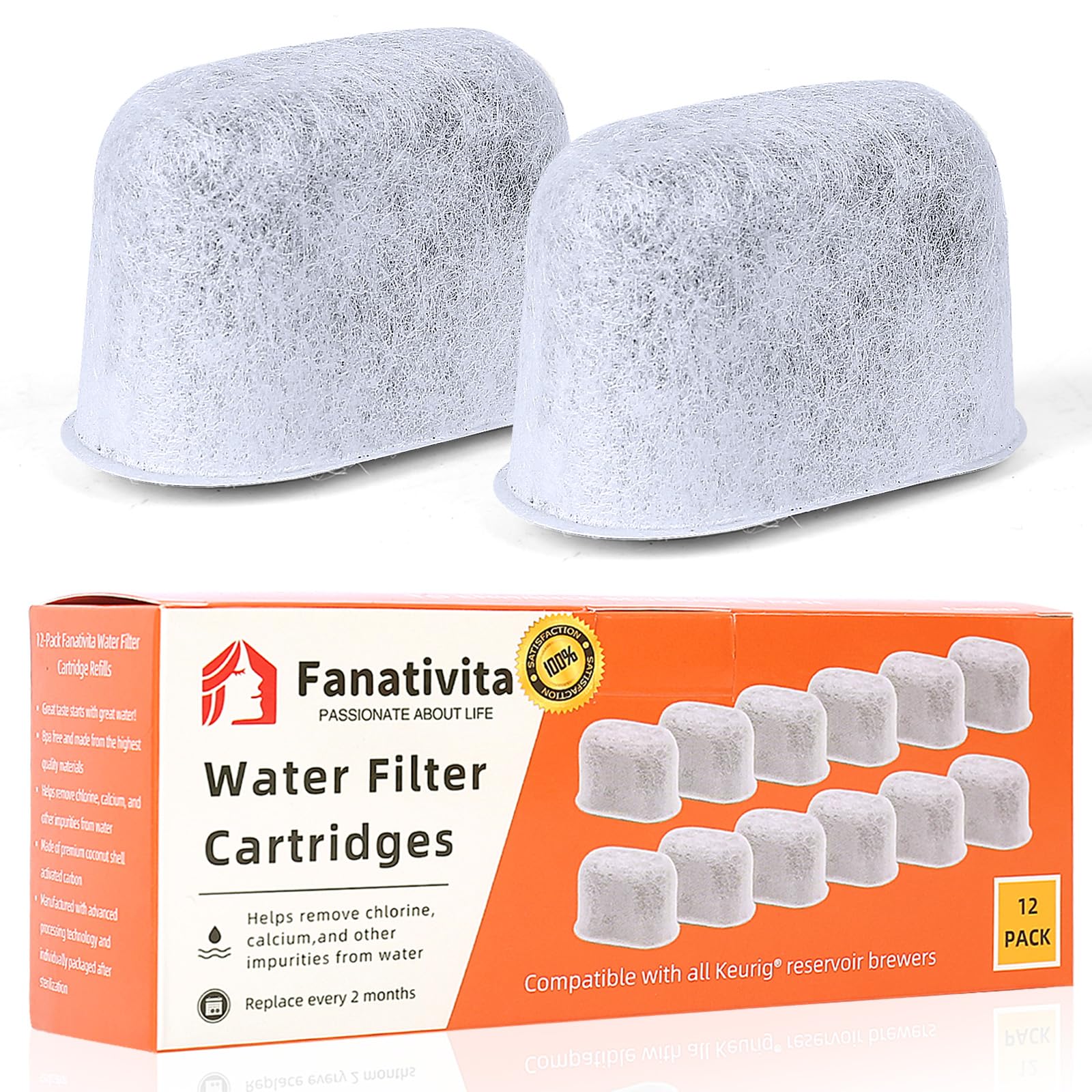 Photo 1 of 12 Pack Keurig Filter Replacement by Fanativita, Water Filter Cartridges, Fit All Keurig Coffee Makers (2-Year Supply)
