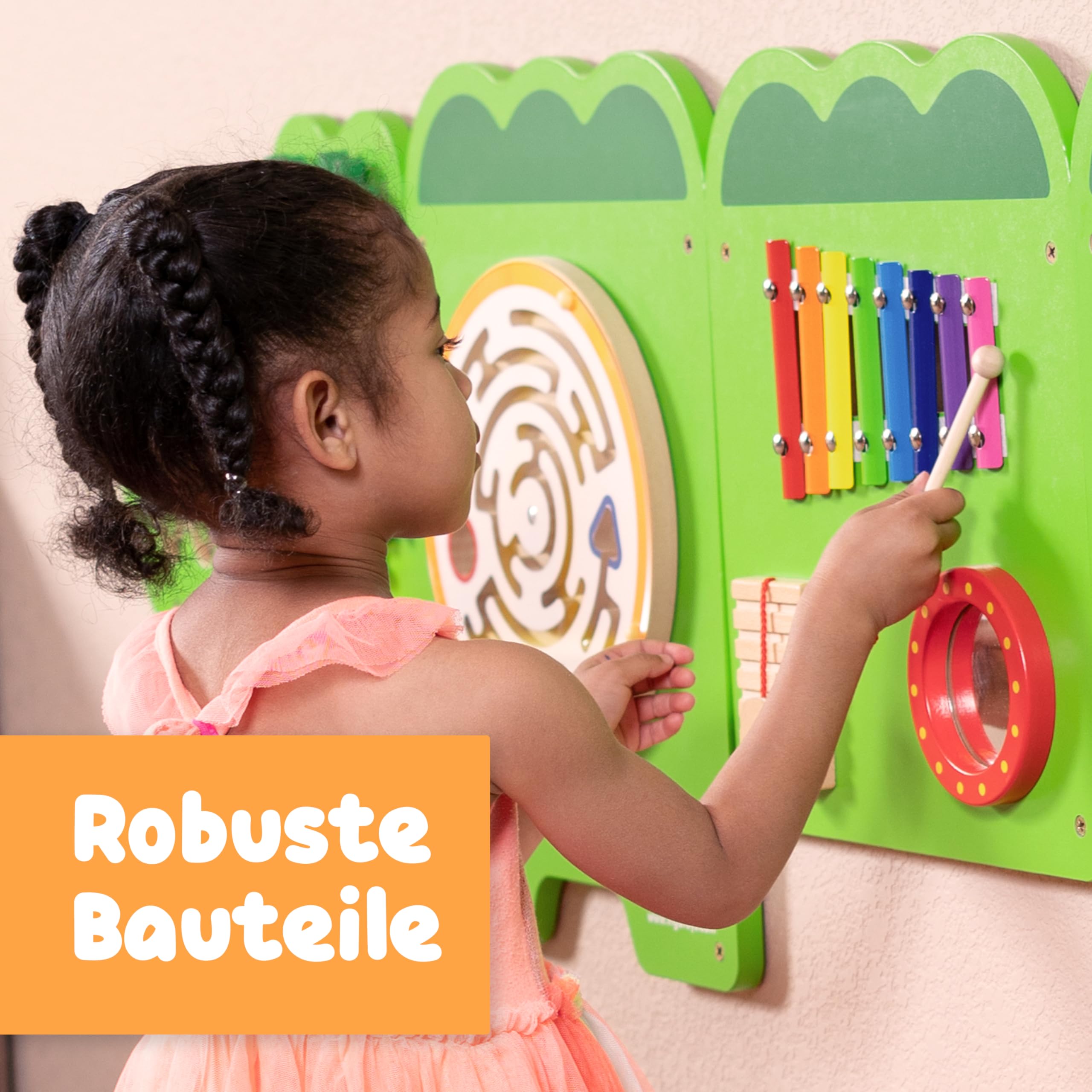 SPARK & WOW Crocodile Activity Wall Panels - Alter 18M+ - Montessori Sensory Wall Toy - 11 Aktivitäten - Aktivitätsbrett - Kleinkindzimmer Dekoration