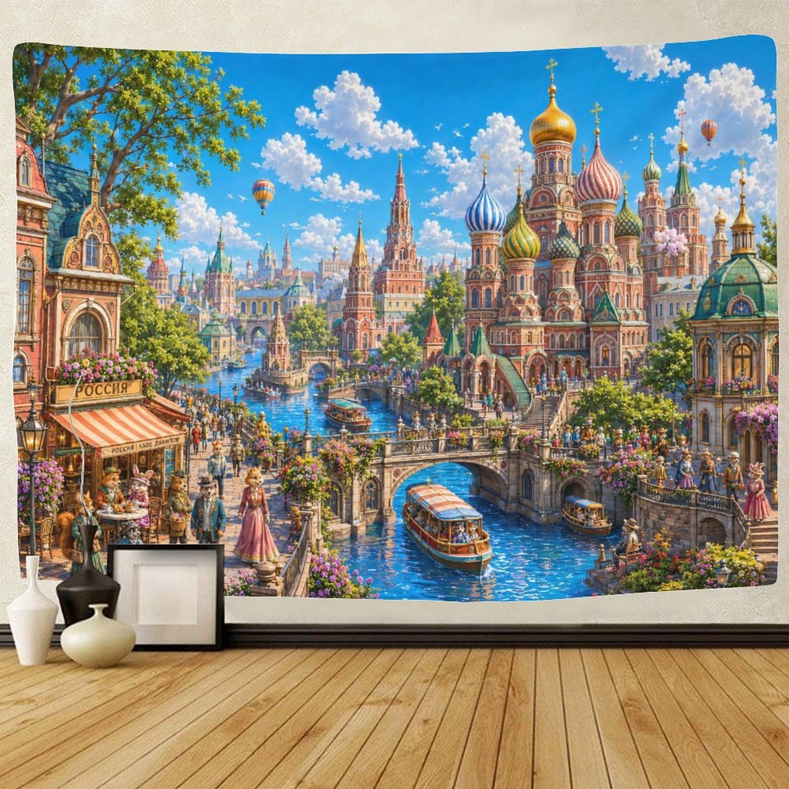 ASDFGHJKLZA Saint Basil's Cathedra Wall Art Decor 3D Print Tapestry for Bedroom Tapestries Home Decoration Curtain Living Room Dorm 70cmx100cm