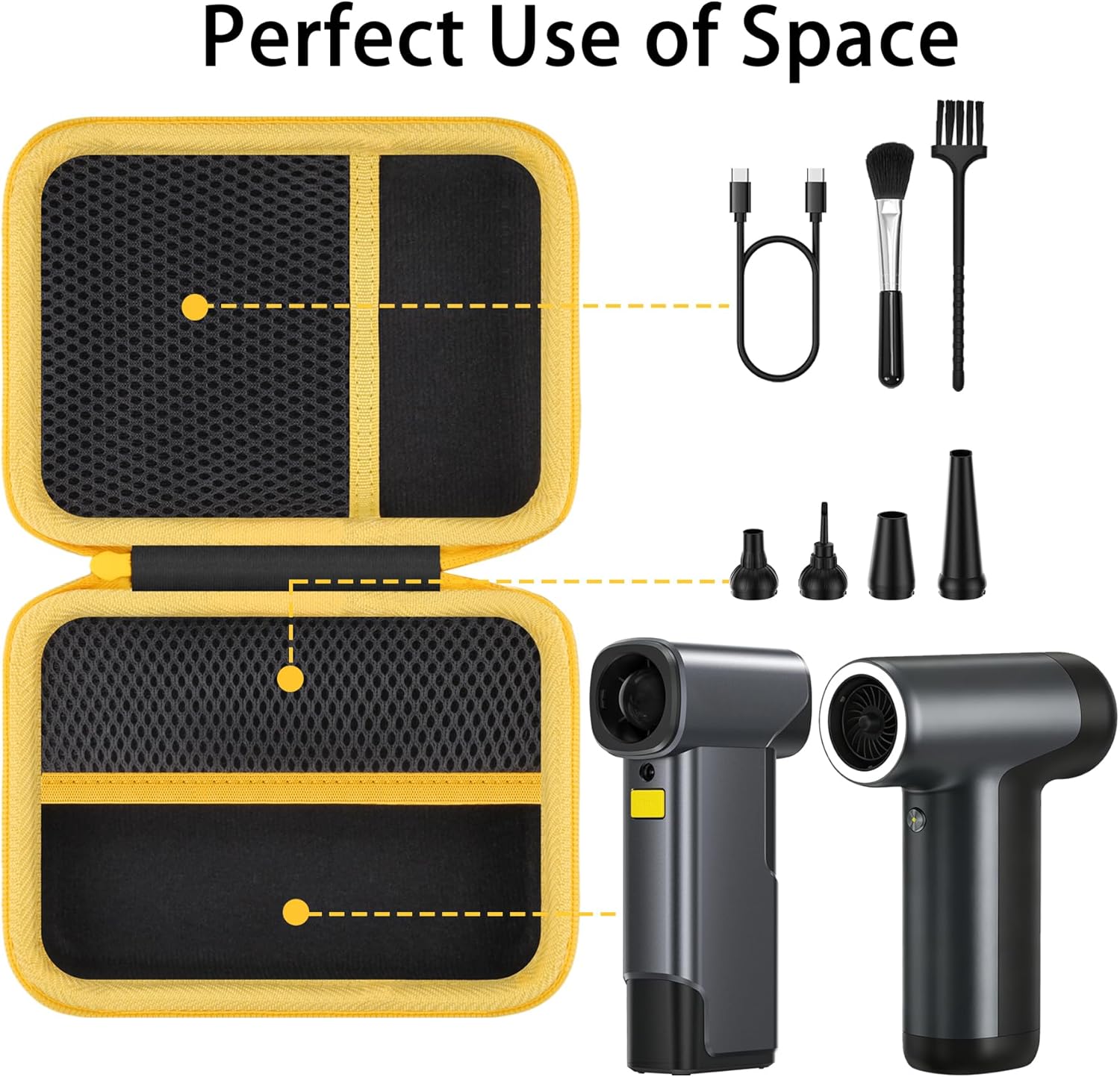 Aenllosi for Fanttik B10 Pro Max/B10 Pro Electric Air Duster Hard Case, Fanttik Compressed Air Duster Organizer (Case Only) - Image 3