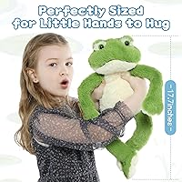 Vista 2 de Muiteiur Peluche de rana de peluche de 17.7 pulgadas, lindo juguete suave de rana con vientre blanco, juguete de peluche de rana de peluche, regalo