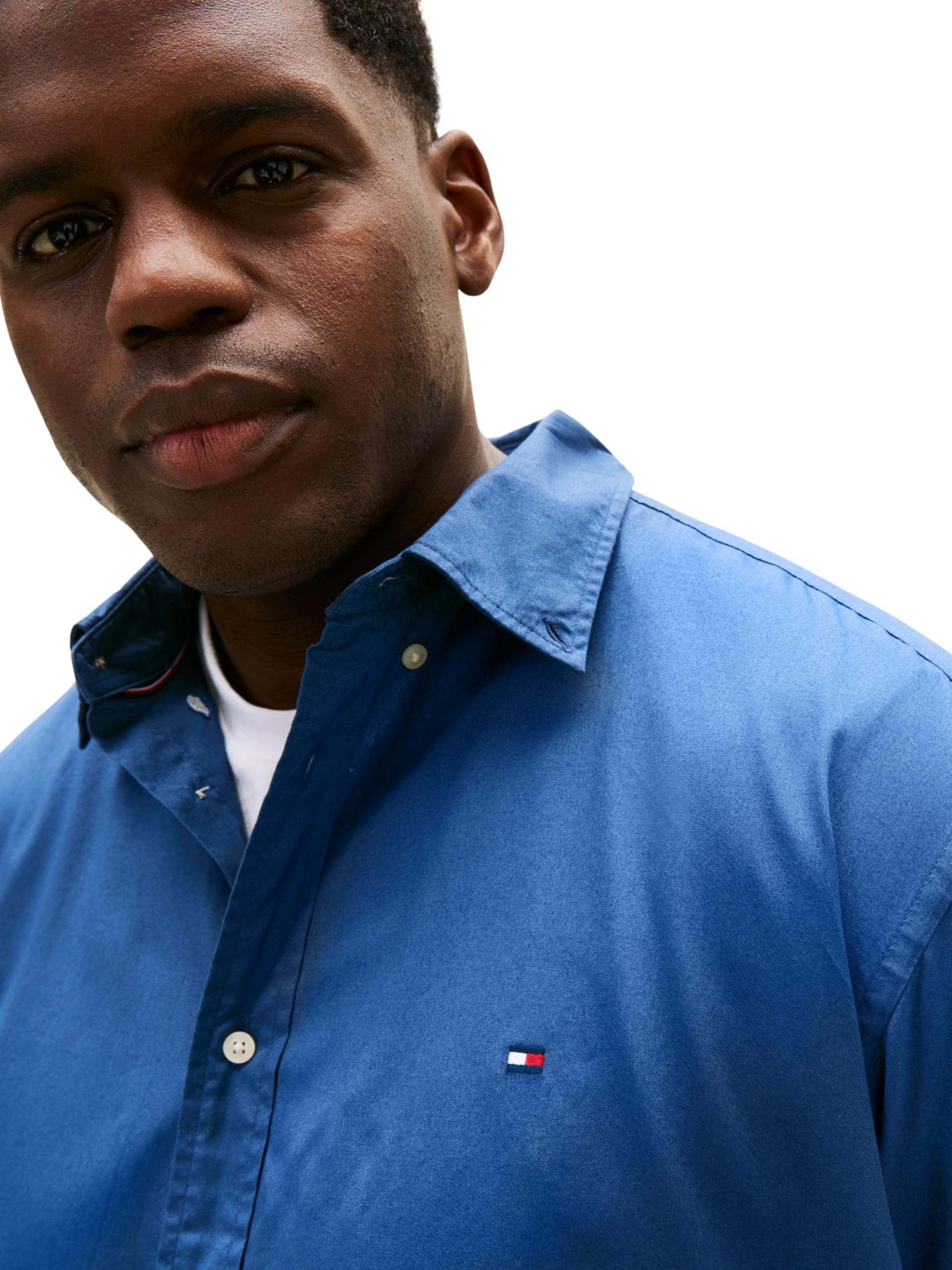 Tommy Hilfiger BT - Flex Poplin Solid RF Shirt Mw0mw43026 Camicia L/S Unisex - Adulto