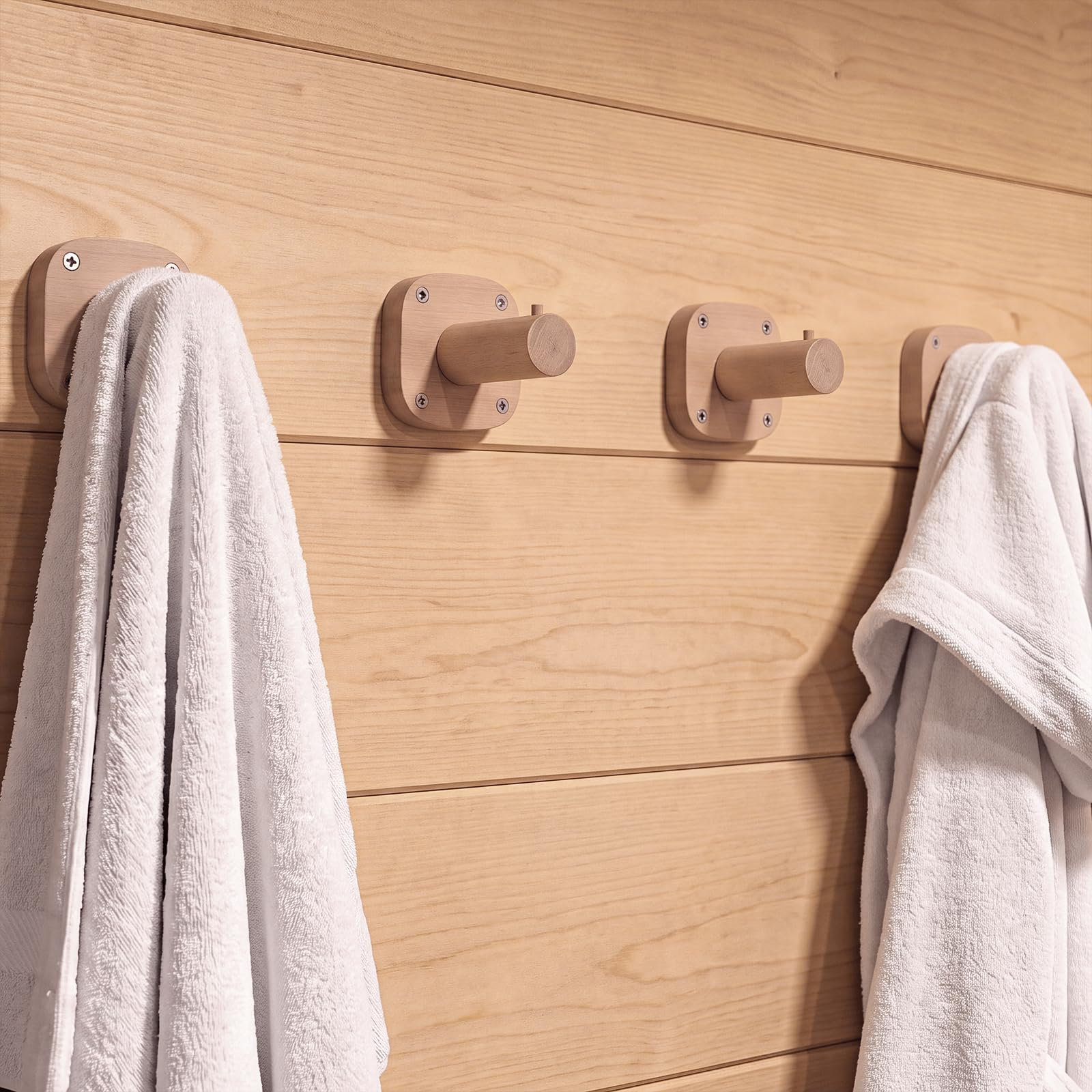 Photo 1 of Novabright 4 Pack Wooden Towel Rack