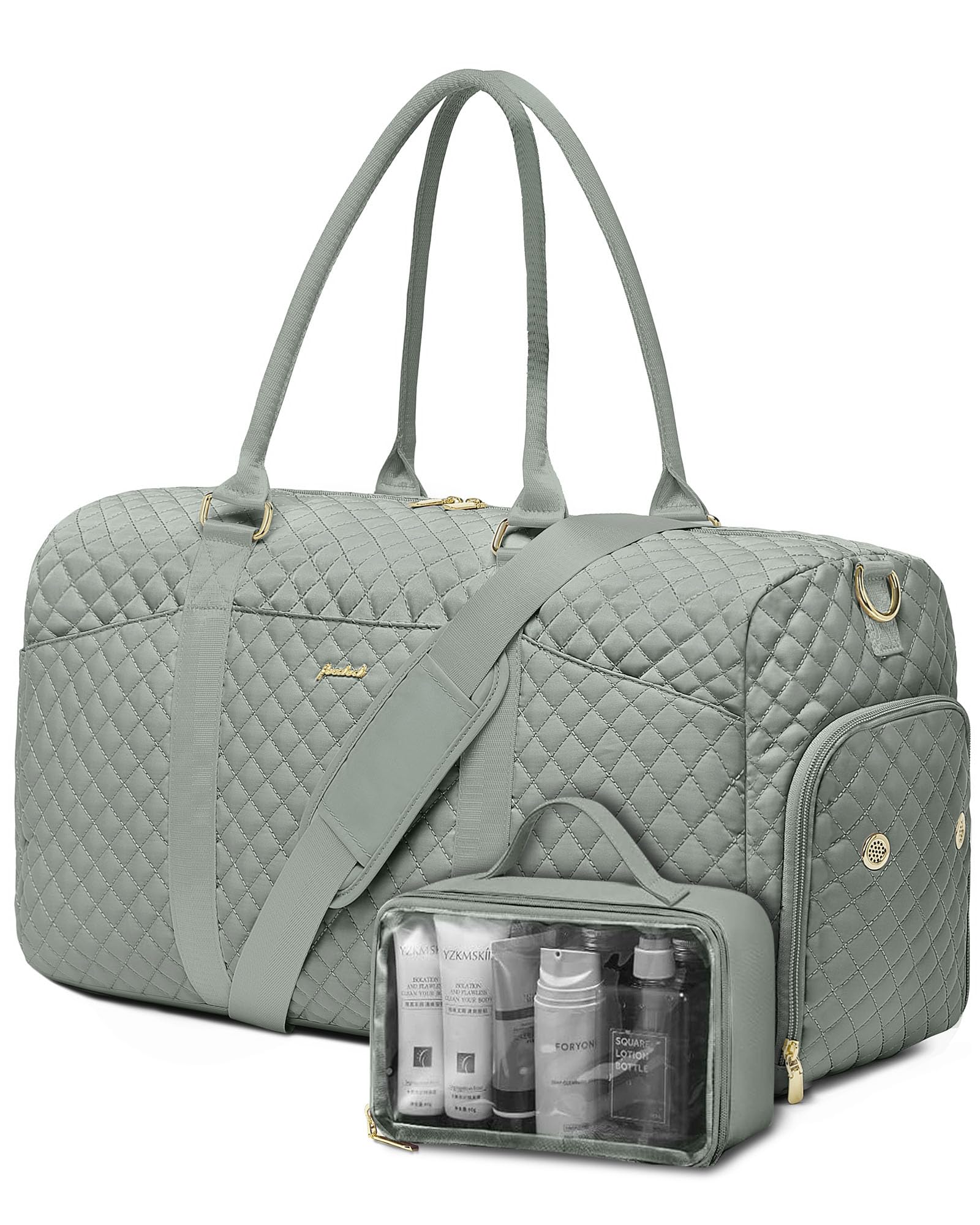 Women Weekender Travel Duffle Bag: Travel Duffel Overnight Bags with Shoe Compartment Large Carry on Tote with Toiletry Bag Weekend Traveling Yoga Gym