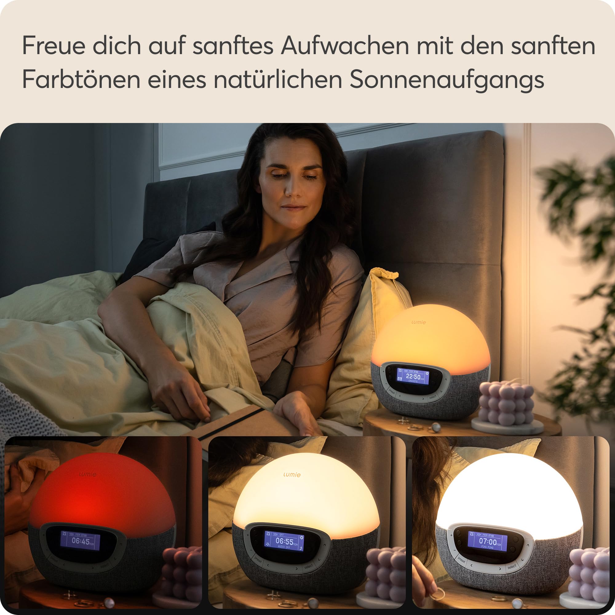 Lumie Bodyclock Shine 300 Lichtwecker mit Radio 15 Klängen Einschlafsonnenuntergang