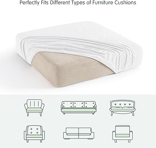 Vista 18 de CHUN YI - Funda elástica de cojín para sofá biplaza, funda de asiento de sofá con tela jacquard de elastano (mediana, color verde azulado) Verde