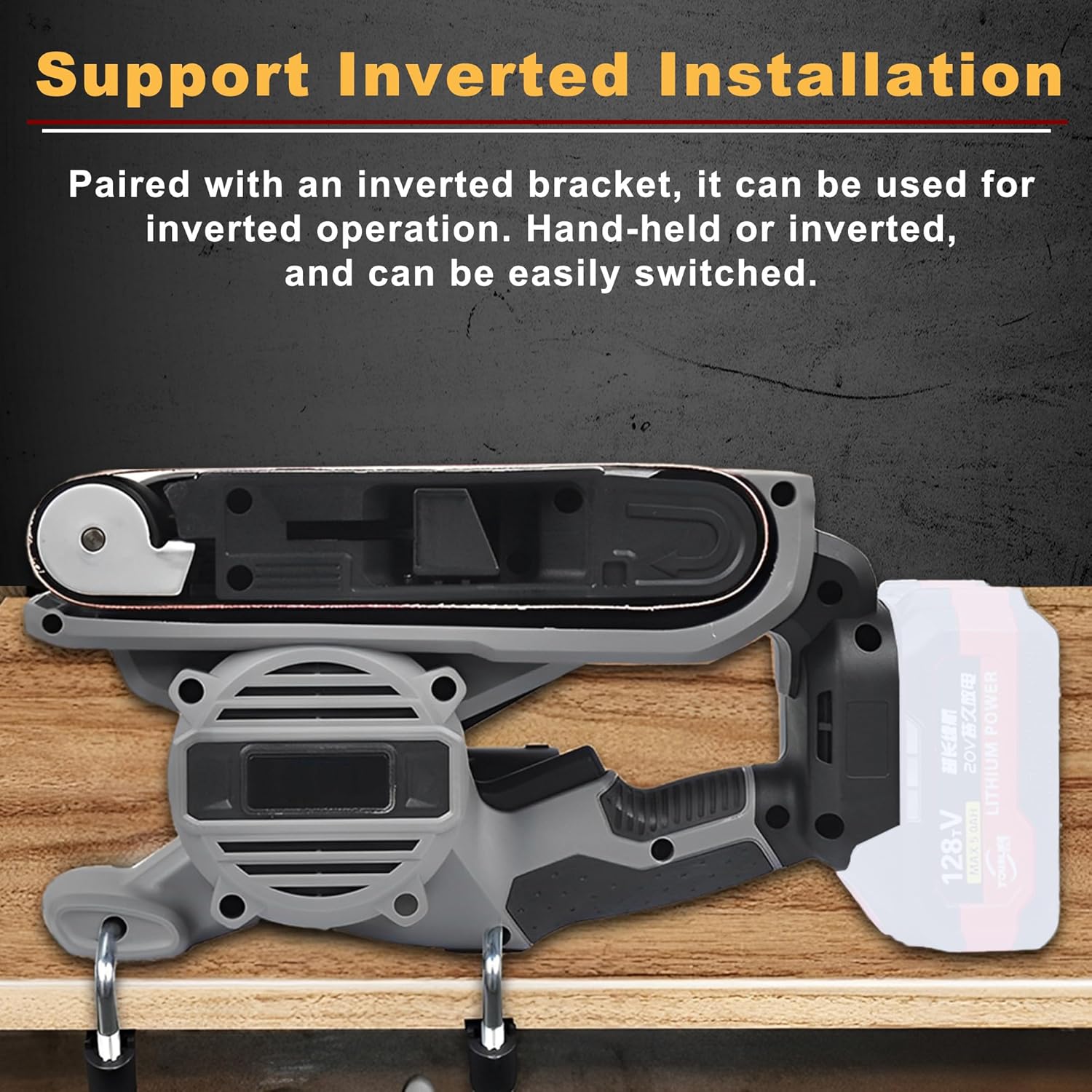 18V Belt Sander Cordless with Dust Bag Electric Sander Tool for Wood with 6 Variable-Speed Control, Hand Sander with Vacuum Dust Collector for Woodworking Metal Working