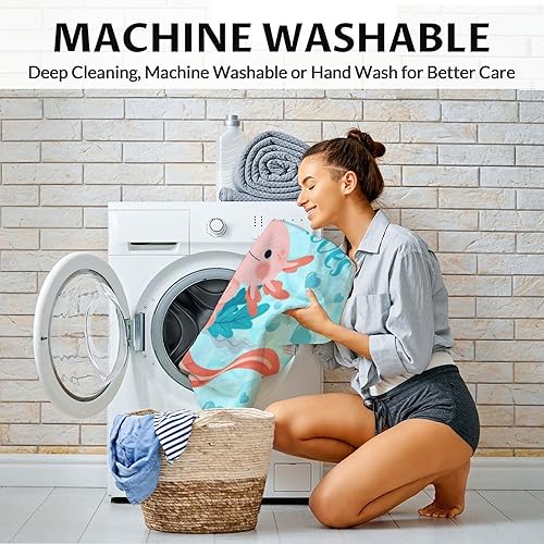 Miniatura 5 de Axolotl - Manta de regalo de 40 x 50 pulgadas para niñas, manta suave y mullida azul para cama, sofá y sala de estar