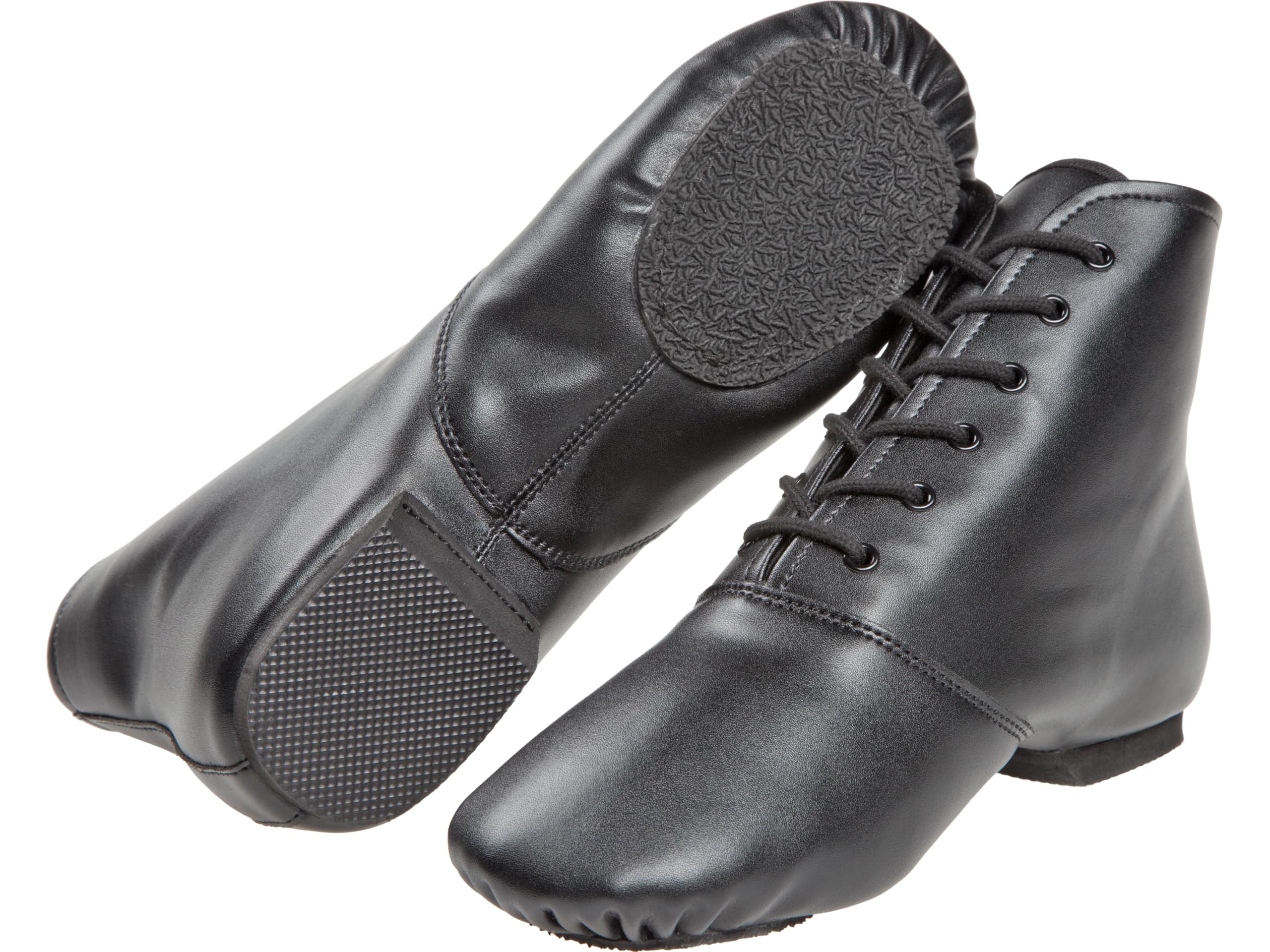 Diamant Step Gardestiefel 6-Loch Unisex Gardeschuhe Geteilte Sohle schwarz Lederimitation