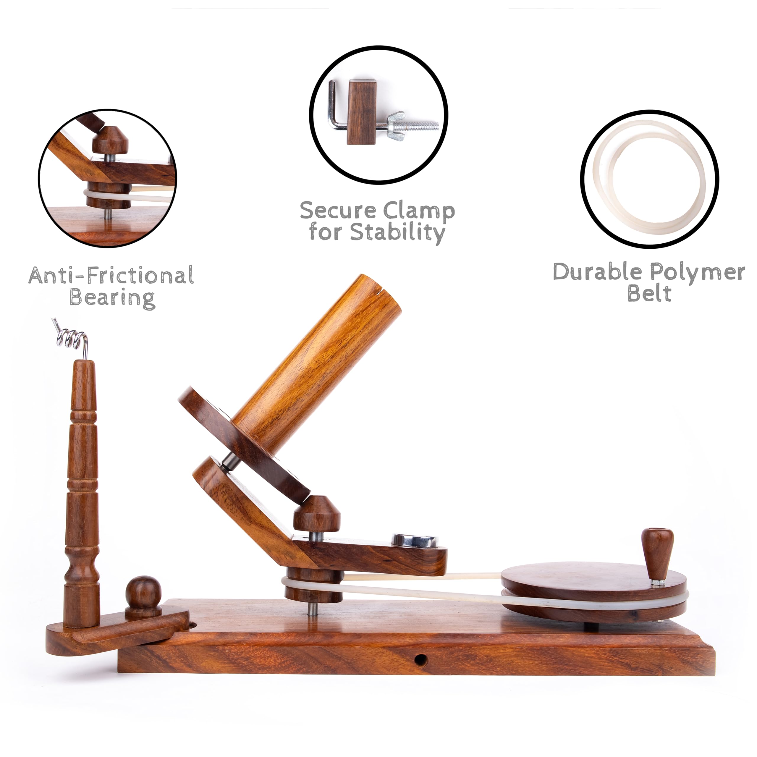 Ayan Handicraft Well Crafted Yarn Swift and Ball Winder Combo - Yarn Cake Winder, Yarn Winder and Swift, Yarn Winder Large Capacity (Rosewood Combo)