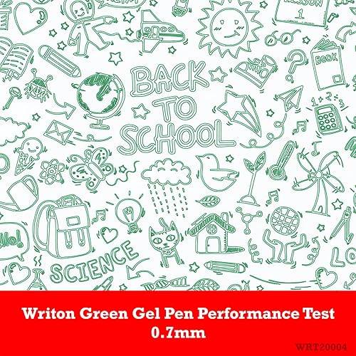 Miniatura 2 de Writon Bolígrafos de gel retráctiles, agarre cómodo, punta fina de 0.028 in, tinta verde, paquete de 12