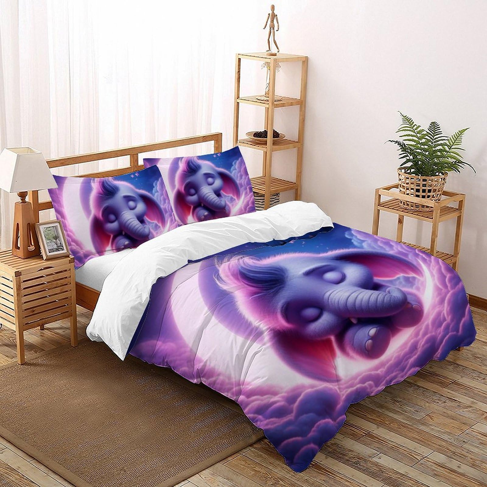 Housse de couette éléphant land 200x200 pour chambre de garçon