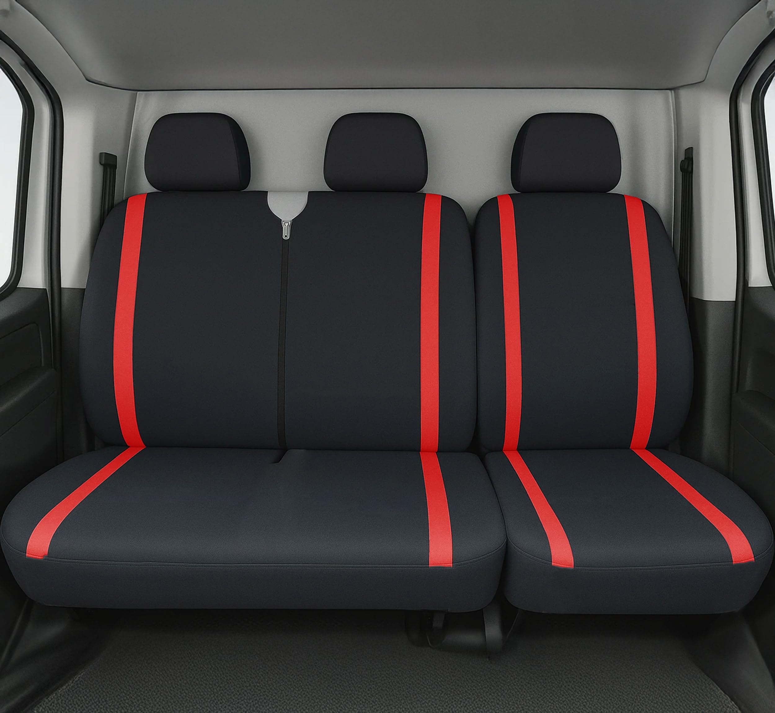Auto Accessori Lupex - Universele autostoelhoezen LS10 | Kleur Rood | Set voor en achter | Polyester | Geen SUV