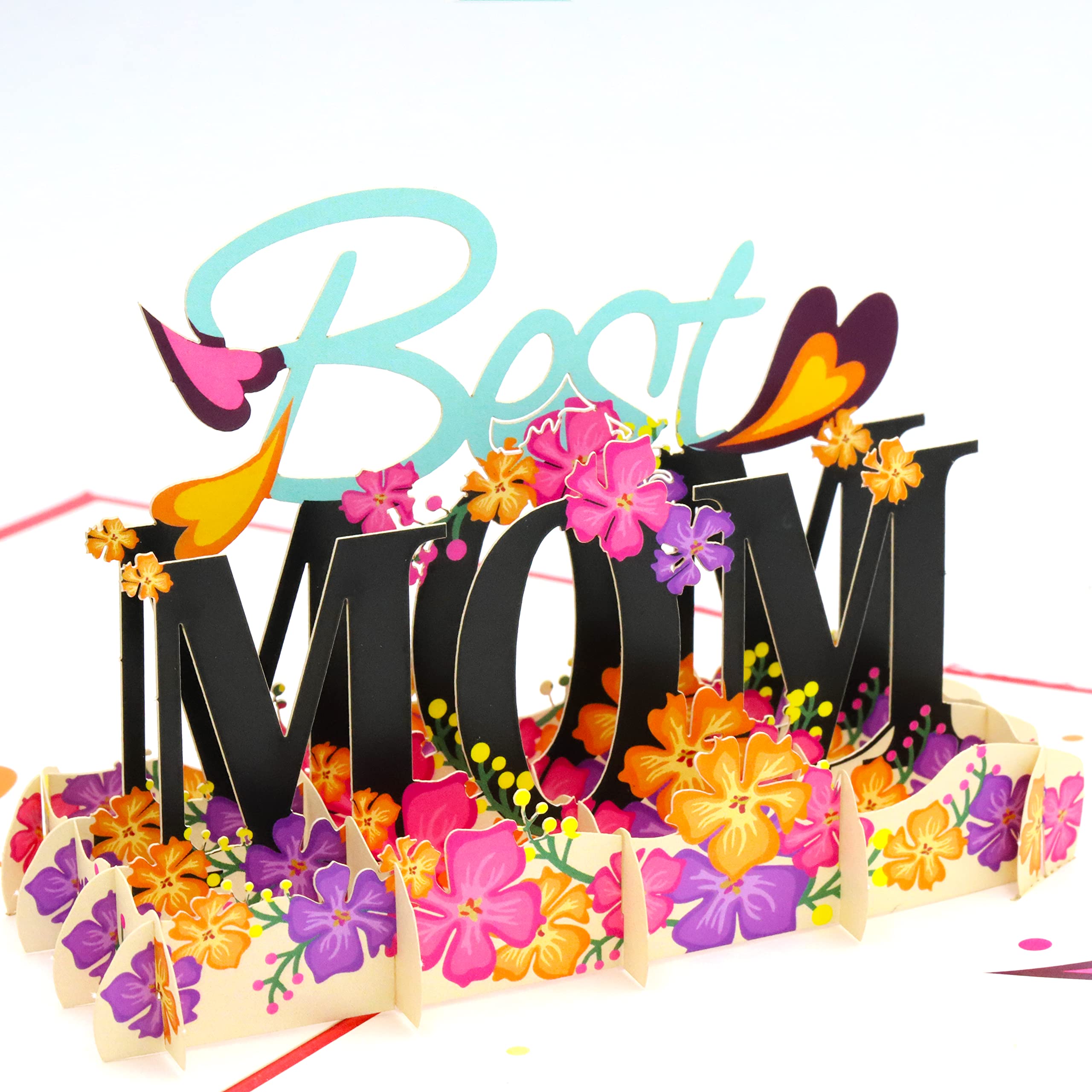 Union PowerMothers Day Card, Women's Day Greeting Card, 3D Pop Up Cards Gift for Wife Grandma Daughter, Suitable for Wedding, Anniversary, Birthday, Thanks giving Day Assortment with Envelopes (Red)