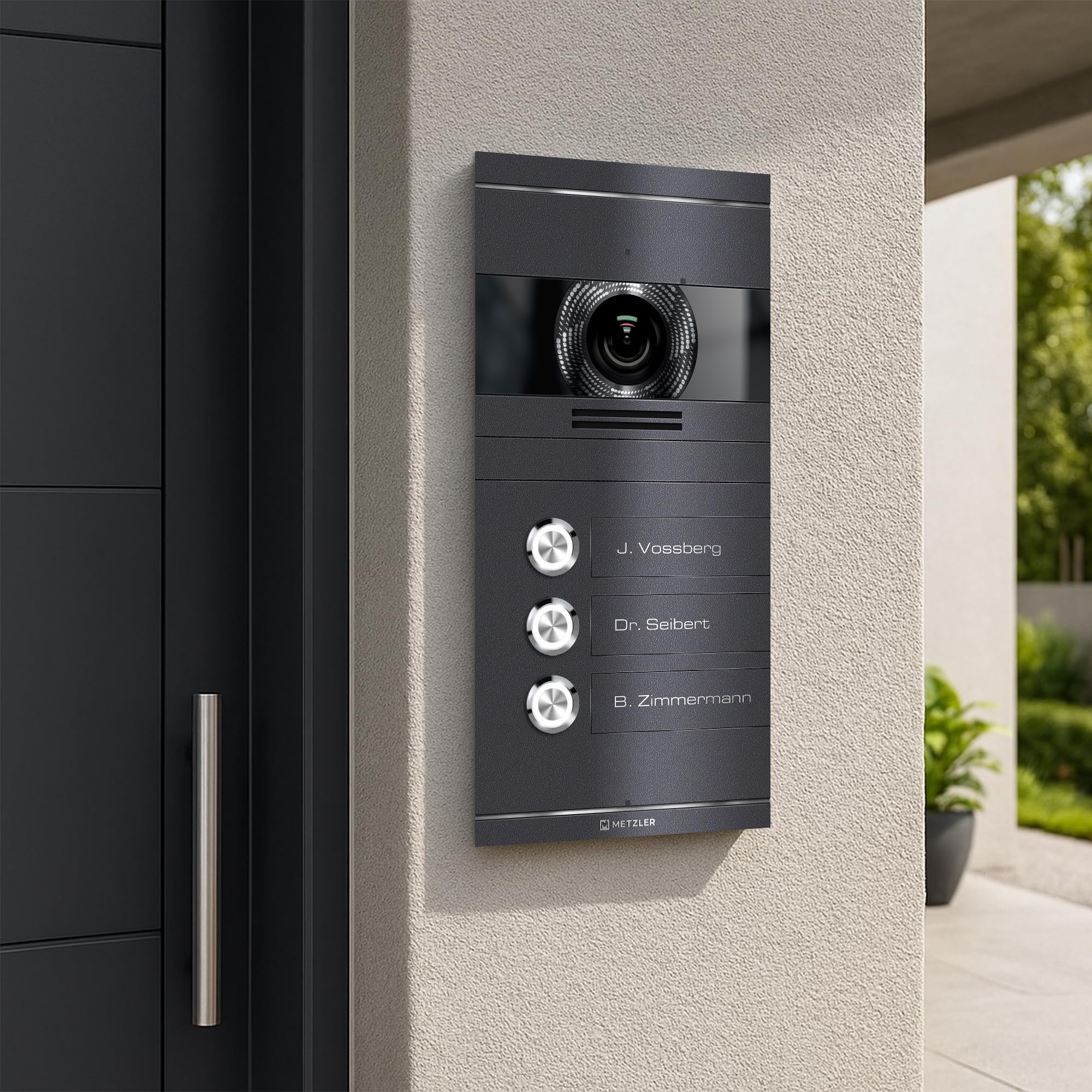 Metzler VDM10 2.0 Colson - Videoportero con cámara FullHD, monitor opt. 7", aplicación para smartphone, con conexión para abridor de puerta, conexión: 2 cables IP, regulador de hielo