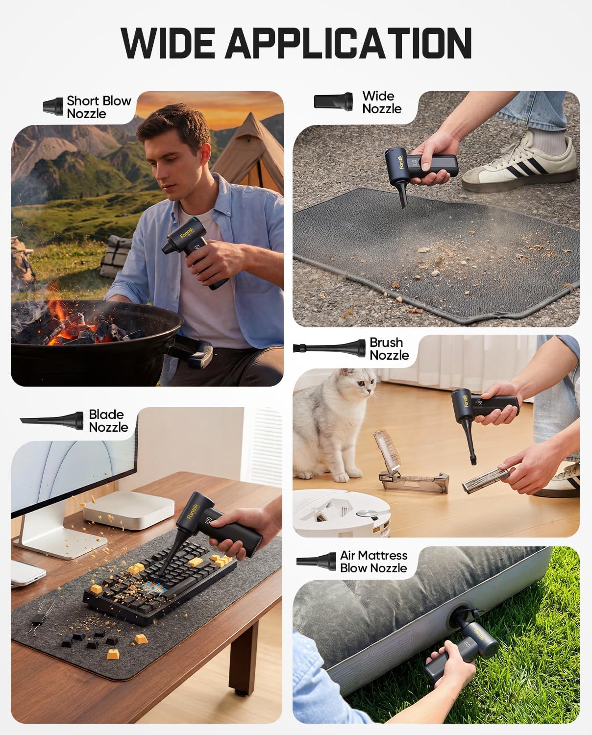 Fanttik B11 Pro Max Electric Air Duster, 150000RPM Brushless Motor, Compressed Air Duster, 100 Gears Adjustable, One-tap Booster, 28.08Wh Rechargeable Battery, Electric Duster for PC, Car, House