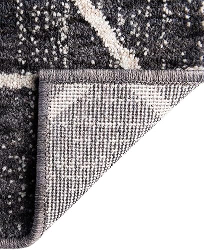 Miniatura 7 de Unique Loom Eco Trellis Collection - Alfombra de área Mondo (Runner 2 pies 0 pulgadas x 8 pies 0 pulgadas, gris carbónmarfil)