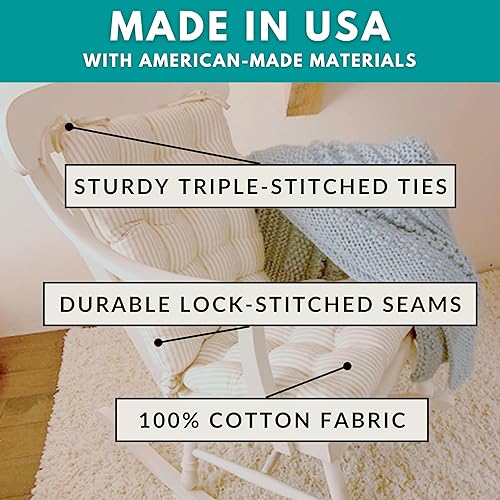 Miniatura 3 de Barnett Home Decor Cojines para silla mecedora Ariel Fan Coral Ocean Blue - Tamaño Extragrande - Cojín reversible relleno de espuma de látex - Hecho