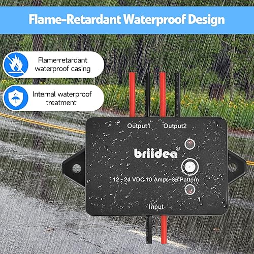 Miniatura 5 de Briidea Kit de relé de intermitente electrónico alterno, 36 patrones intermitentes por un solo botón cambian rápidamente, 10 amperios 12-24 V CC,