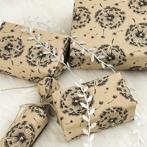 Vista 52 de RUSPEPA Rollo de papel de regalo Kraft - Patrón de globo - 24 pulgadas x 100 pies Balloon