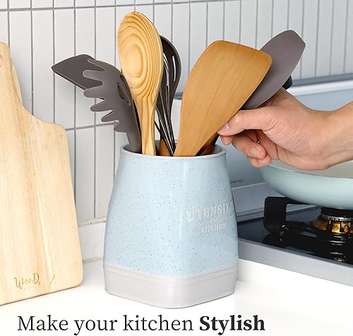 Miniatura 2 de Soporte para utensilios de cerámica  Soporte grande de cerámica para utensilios de cocina para encimera, organizador de herramientas de cocina