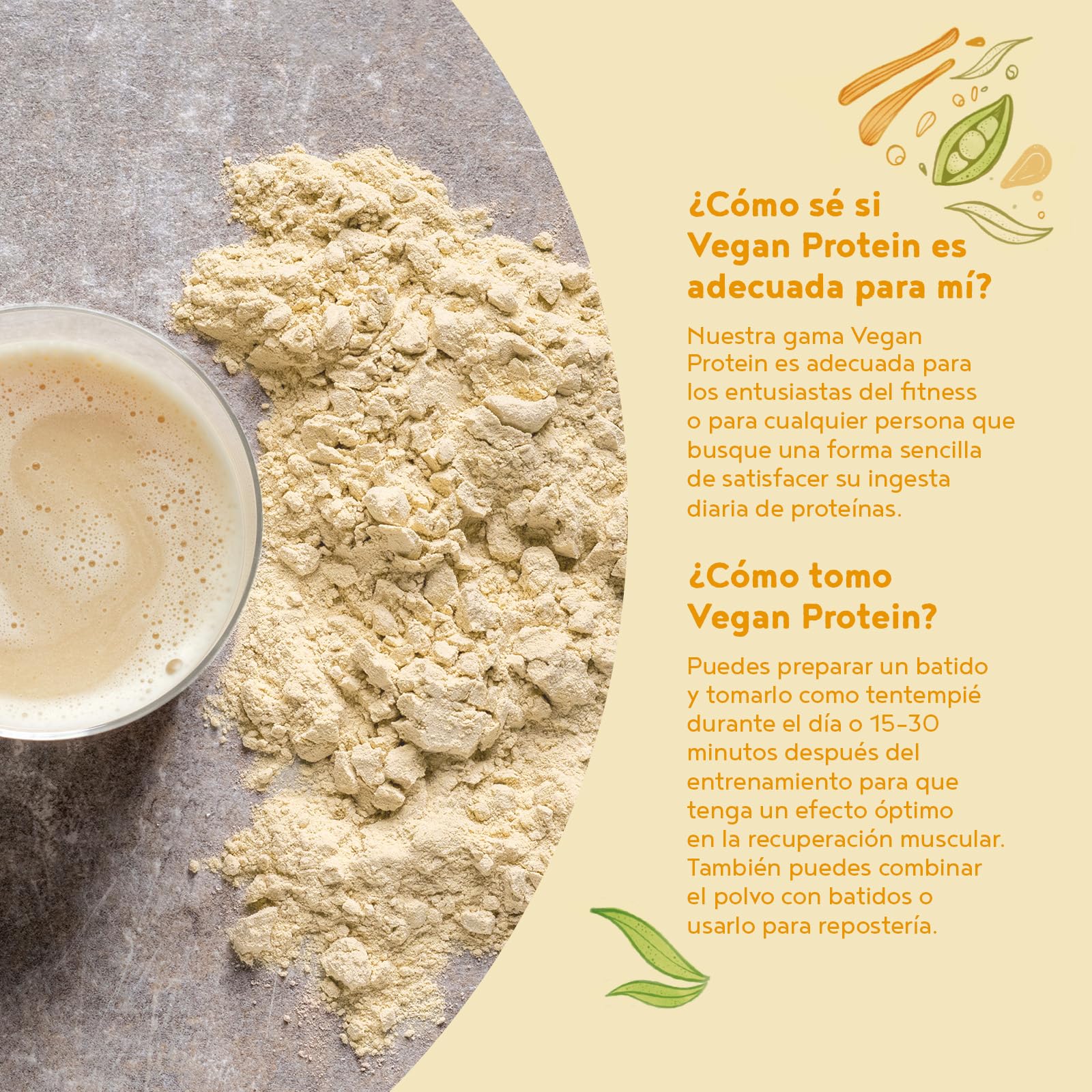 Proteína Vegana en Polvo | Sabor Vainilla | 100% Proteina Vegana | 22g dosis Vegan Protein Powder de Guisante, Arroz, Girasol y Soja | Proteína Aislada para Masa Muscular | 1.2kg | Alpha Foods