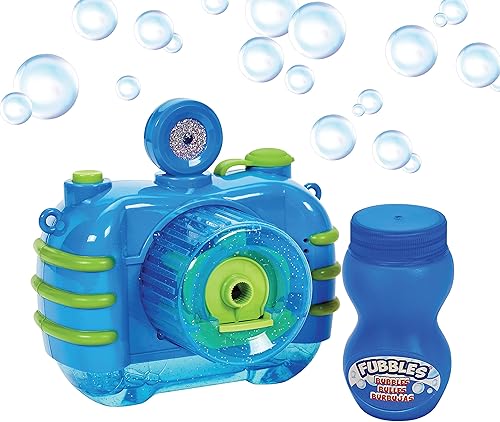 Miniatura 7 de Fubbles Cámara de burbujas con sonido de obturador realista, luces divertidas y música. Incluye solución de burbujas premium, azul (47301E)